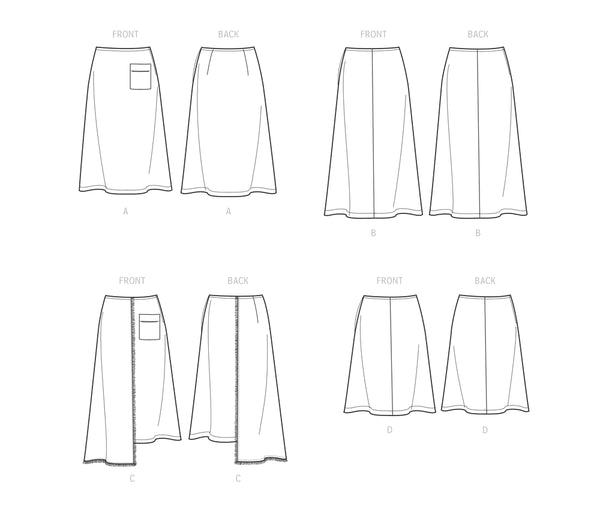 Pattern, SIMPLICITY 9648 Misses' Skirts