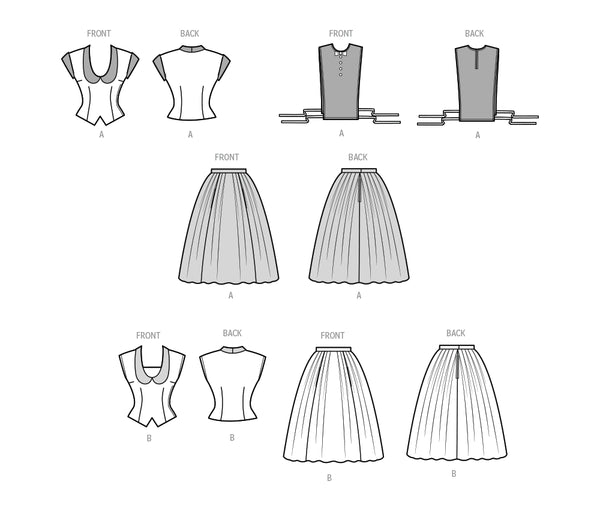Pattern, SIMPLICITY 9676 Misses' Vintage Two-Piece Dresses