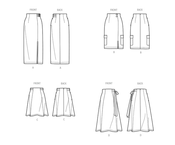 Pattern, SIMPLICITY 9683 Misses' Skirts