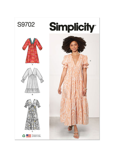 Pattern, SIMPLICITY 9702 Misses Empire Dress