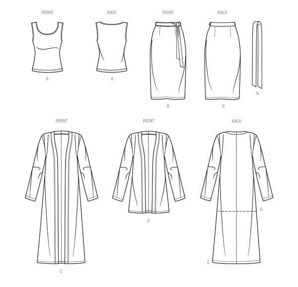 Pattern, SIMPLICITY 9717 Women's Knit Top, Cardigan and Skirt