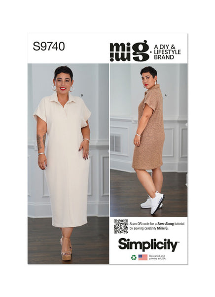 Pattern, SIMPLICITY 9740 Misses' Knit Dress in Two Lengths by Mimi G Style