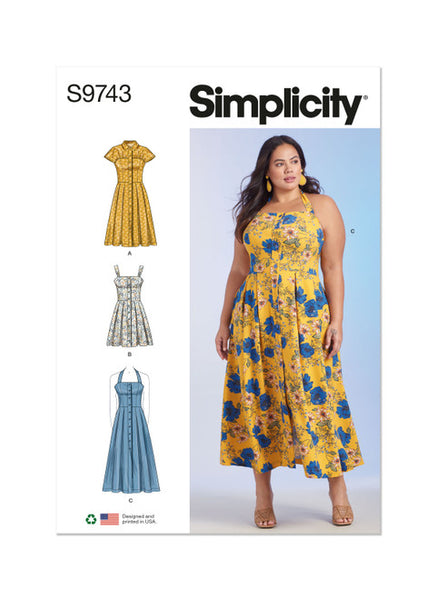 Pattern, SIMPLICITY 9743 Women's Dresses