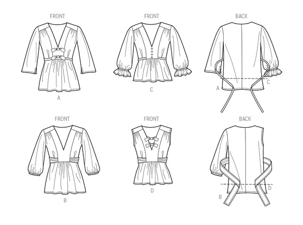 Pattern, SIMPLICITY 9748 Misses' Top with Sleeve Variations