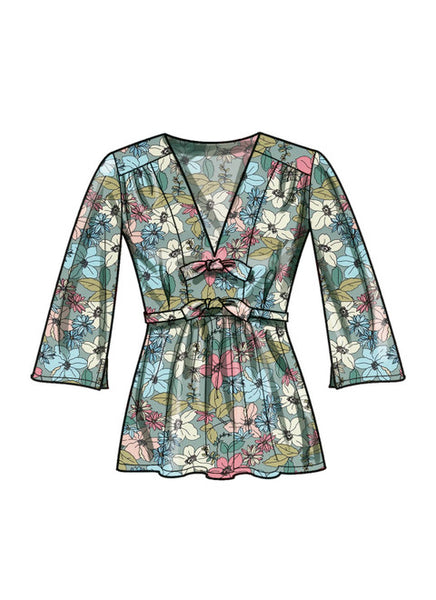 Pattern, SIMPLICITY 9748 Misses' Top with Sleeve Variations