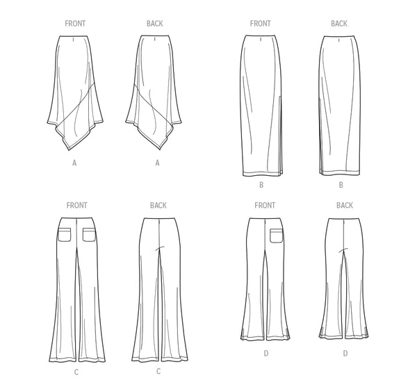 Pattern, SIMPLICITY 9751 Misses' Knit Skirts and Pants in Two Lengths
