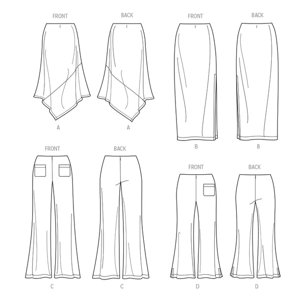 Pattern, SIMPLICITY 9752 Women's Knit Skirts and Pants in Two Lengths