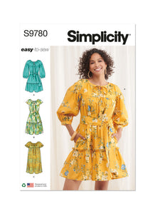 Pattern, SIMPLICITY 9780 Misses' Dresses