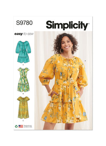 Pattern, SIMPLICITY 9780 Misses' Dresses