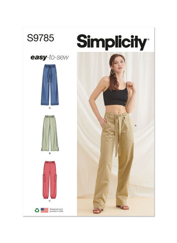 Pattern, SIMPLICITY 9785 Misses' Pants