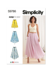 Pattern, SIMPLICITY 9786 Misses' Skirt With Hemline Variations