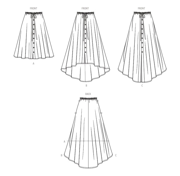 Pattern, SIMPLICITY 9786 Misses' Skirt With Hemline Variations