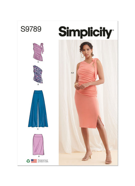 Pattern, SIMPLICITY 9789 Misses Knit Tops, Pants and Skirt