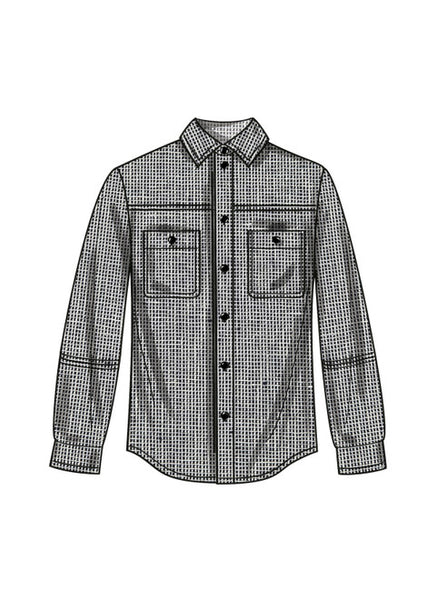 Pattern, SIMPLICITY 9858, Unisex Shirts