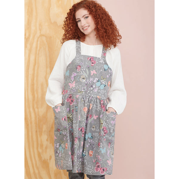 Pattern, SIMPLICITY 9805  Misses' Pinafore Aprons and Tote in One Size by Elaine Heigl Designs
