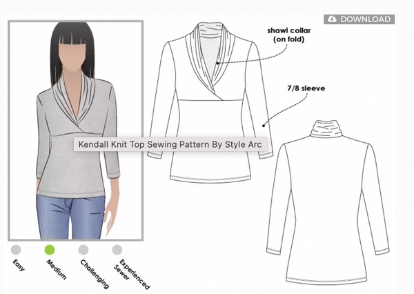 Pattern, style ARC, Kendall Knit top