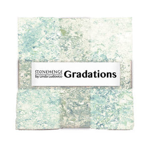 Fabric, Pre-cut, Stonehenge Gradations Blue Planet 10" Tiles 42pcs