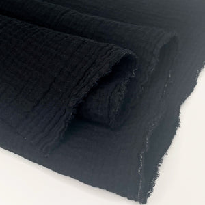 Fabric, Zola, Organic Double Gauze, Black