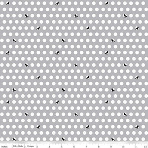 Fabric, Light Gray Haunted Adventure Crows C13113R-Gray