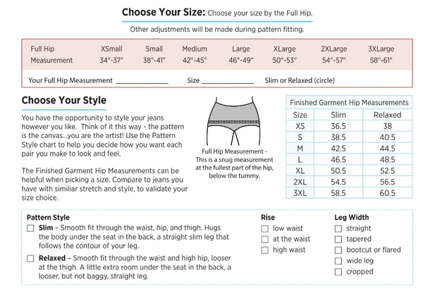 Pattern, All Things Jeans Multi-sized pattern #125