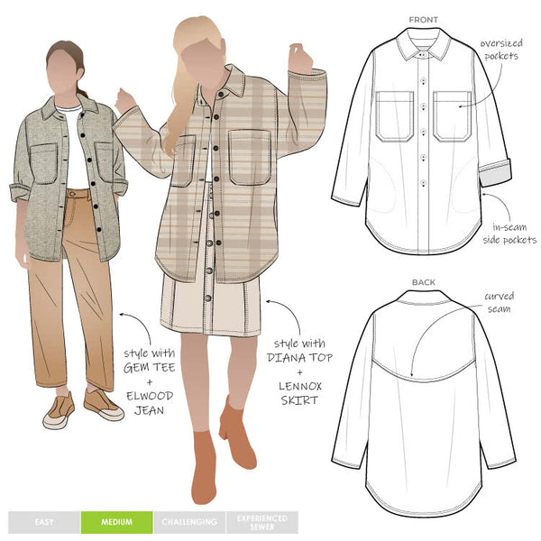 Pattern, Style ARC, Logan Shacket Multi-Size