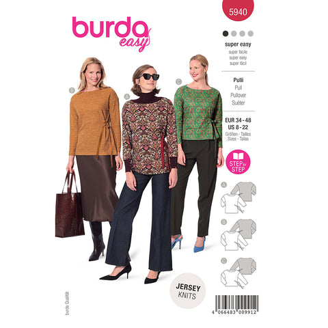 Pattern, Burda, 5940, Pullover Blouse