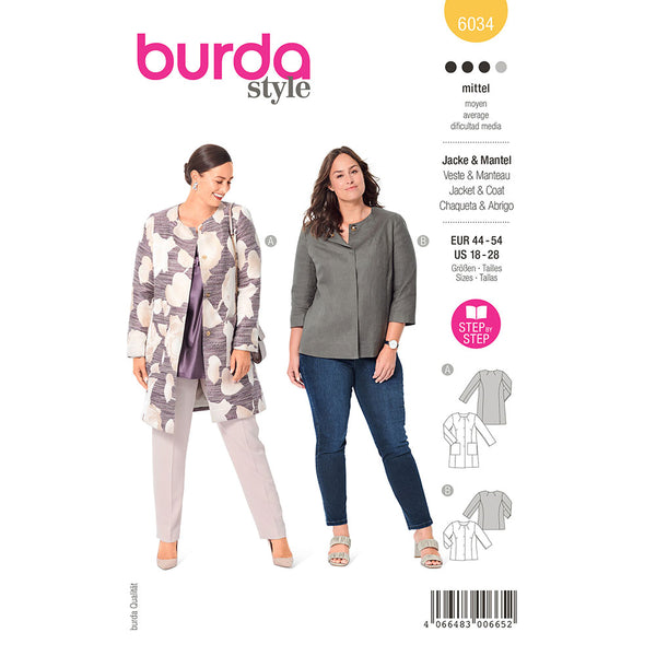 Pattern, Burda, 6034, Coat/Jacket
