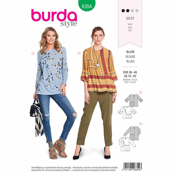 Pattern, Burda, 6354, Asymmetric Top