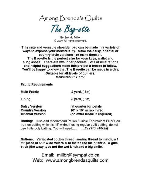 Pattern, ABQ, Bag-ette Bag, ABQ-127