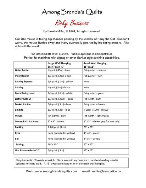 Pattern, ABQ, Risky Business 2 sizes, ABQ-136