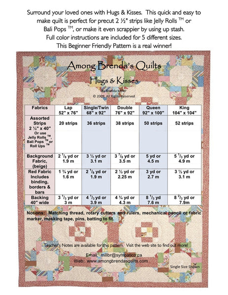 Pattern, ABQ, Hugs 'n Kisses, multi-sized, ABQ-143