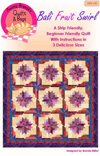 Pattern, ABQ, Bali Fruit Swirl, multi-sized, ABQ- 158