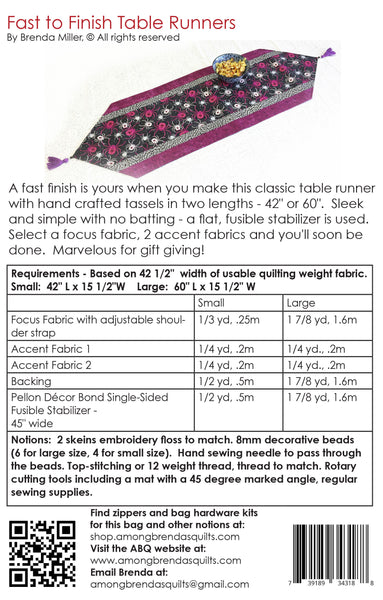 Pattern, ABQ, Fast to Finish Table Runners, ABQ-199