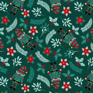 Fabric, Gnome Christmas, Tossed Gnomes 2901C-03