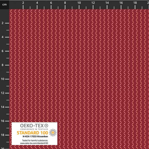 Fabric, Tiny Delight, Red Squiggle Stripe, 4514-259