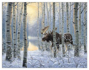 Fabric Panel, Winter Sunrise Moose