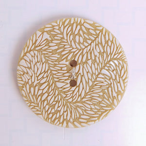 Button, White and Beige, 1 3/4"