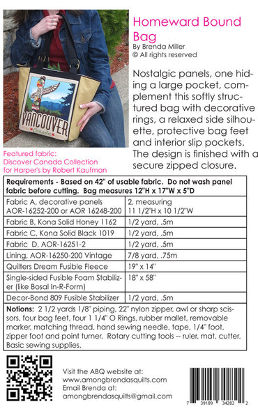 Pattern, ABQ, Homeward Bound Bag, ABQ-186