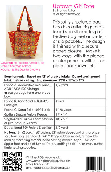 Pattern, ABQ, Uptown Girl Tote, ABQ-187