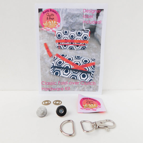 Bag Hardware Kit, Classic Fold-over Clutch with designer label