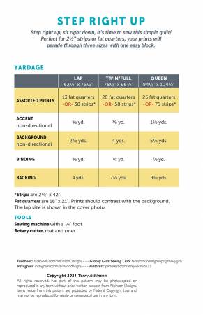 Pattern, Fat Quarter Friendly, Step Right Up