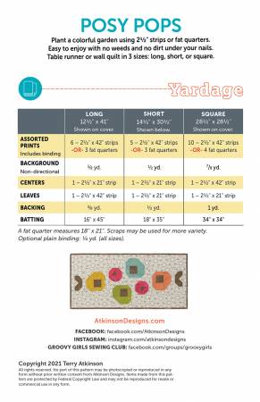 Pattern, Posy Pops, Runner and Wallhanging ATK-209