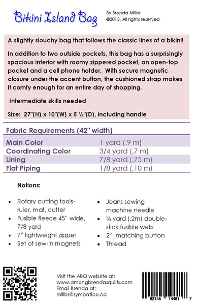 Pattern, ABQ, Bikini Island Bag, ABQ-174