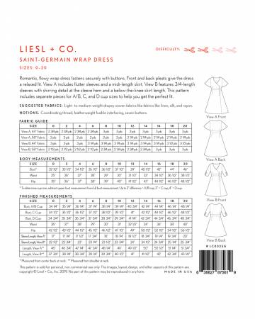 Pattern, Liesel & Co., Saint Germain Wrap Dress