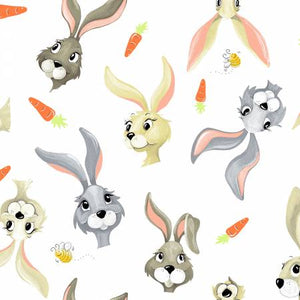 Fabric, White Harold the Hare & Carrots, SB20373-100