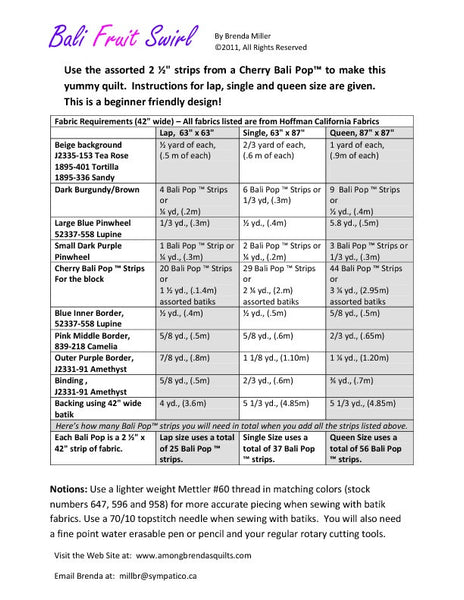 Pattern, ABQ, Bali Fruit Swirl, multi-sized, ABQ- 158