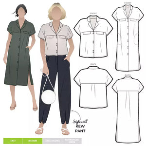 Pattern, style ARC, Monty Shirt and Dress Multi-Size
