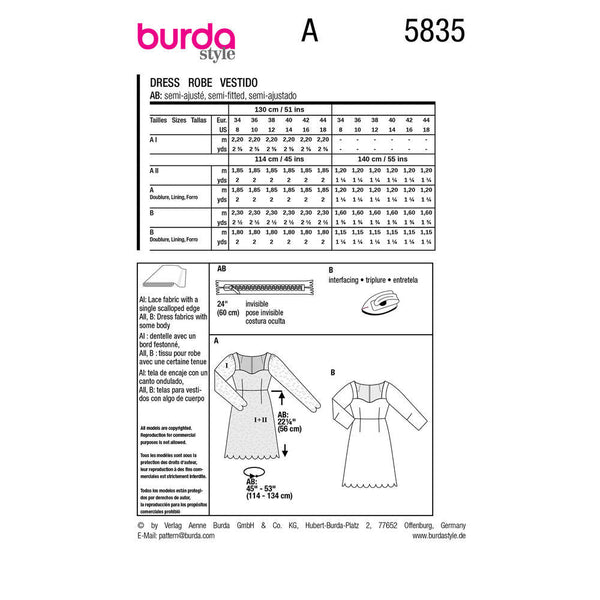 Pattern, Burda, 5835, Festive Dress
