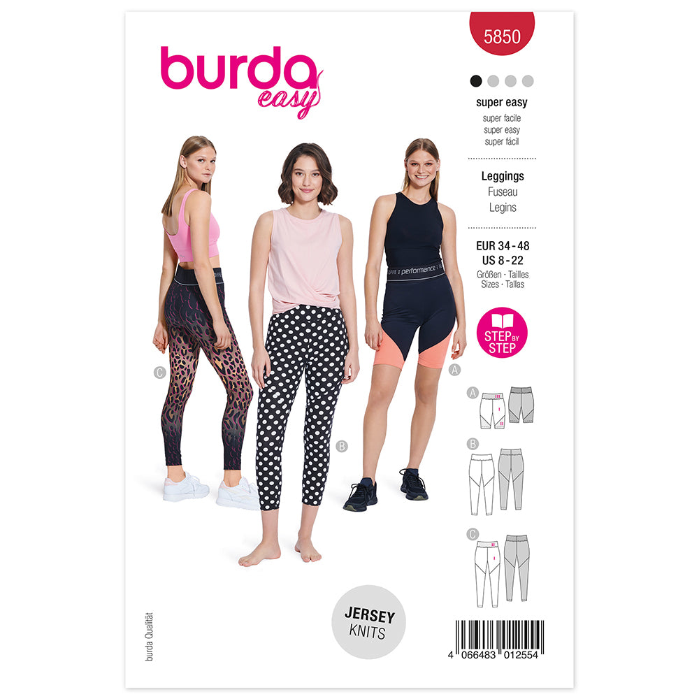 Pattern, Burda, 5850, Leggings