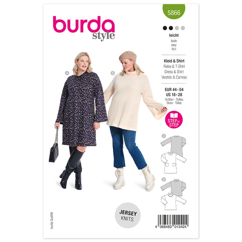 Pattern, Burda, 5866, Knit Dress and Top